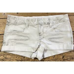 Bebe Low rise White Denim Shorts With Silver Size 29